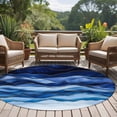thumbnail image 4 of Round Rugs 7Ft, Navy Blue Ombre Round Area Rug Washable Indoor Throw Carpet, Modern Moire Abstract Art Luxury Large Non Slip Circle Rug for Dining Room Playroom Home Decor Aesthetic, 4 of 8