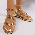 thumbnail image 3 of Dakaela Women's Flat Sandals Gladiators Casual Strappy Walking Thong Flip Flops Wide Width Bohe Summer Beach Slip on Slide Shoes Size 6, 3 of 8