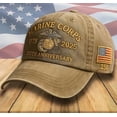 thumbnail image 3 of Marine-Corps Hats 250th American Anniversary Baseball Cap for Men,250th Anniversary USA Hat Retro-Marine Veteran Hat, 3 of 5