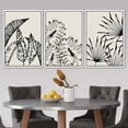 thumbnail image 3 of PixonSign Framed Canvas Print Wall Art Set Duotone Jungle Palm Plant Banana Leaf Collage Abstract Shapes Illustrations Modern Art Boho Decorative for Living Room, Bedroom, Office - 16"x24"x3 WHITE, 3 of 5