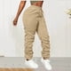 thumbnail image 2 of Amzcrzy Pantalones Cargo Mujer Color Liso Ligeros Senderismo Detalle Fruncido Cintura Elástica Cordón Cómodos Jogging Tallas S-2XL Marrón, 2 of 7