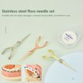 thumbnail image 2 of Stainless Steel Toothpick Dental Floss Reusable For Y Shape Flossing Holder Set Portable ECO-friendly Teeth Cleaning Tools, 2 of 5