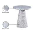 thumbnail image 4 of Meridian Furniture Omni White Faux Marble 20" Round End Table, 4 of 5