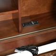 thumbnail image 6 of Wooden Twin Size L-shaped Daybed Floor Corner Bed with Storage Bookcase and Upholstered Headboard and USB Charging Ports for Limited Space, Walnut, 6 of 6