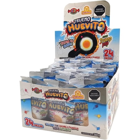 Las Delicias Trueno Huevito Egg-Shaped Gummy with Popping Candy 24pz