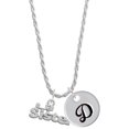 thumbnail image 1 of Delight Jewelry Silvertone Lil Sister Silvertone Script Initial Disc - D - Charm Necklace, 20"+3", 1 of 4