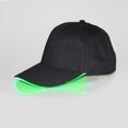 thumbnail image 1 of LED Light Glow Club Party Sports Athletic Black Fabric Travel Hat Cap Red Light, 1 of 8