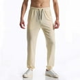 thumbnail image 6 of Riecok Sweatpants for Men Elastic Waist Drawstring Active Athletic Solid Color Running Workout Gym Pants with Pockets Khaki L, 6 of 6