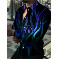 thumbnail image 1 of nueva moda masculina social de lujo de bola de manga larga de solapa de un solo pecho camisa de impresión casual de diseñador para hombres ropa superior, 1 of 6
