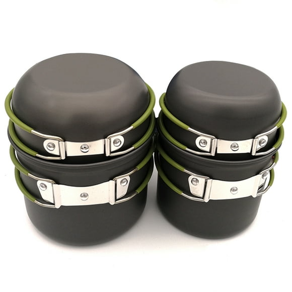: Camping Cookware Set Campfire Cooking Utensils Folding Cookset Outdoor Hiking Backpacking Pot Bowls Mesh Carry Bag