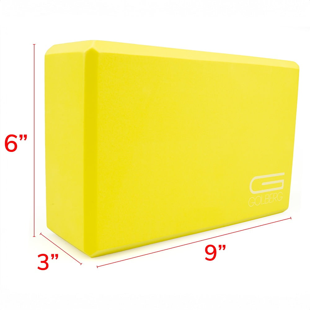 Golberg Foam Yoga Block – For Fitness, High Intensity Support and Improving Strength or Flexibility Pink/Green/Dark Green/Purple/Blue – 1/2/4 Pack