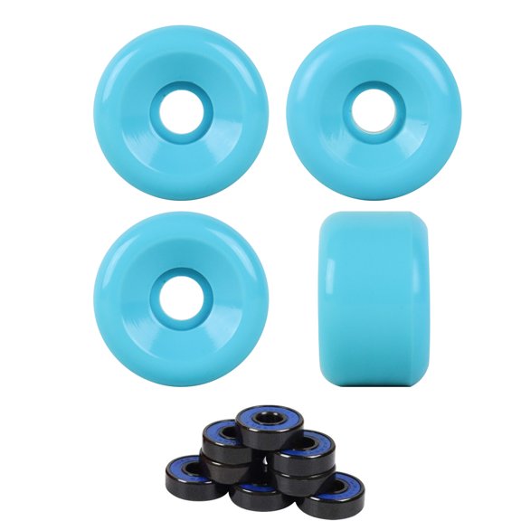 Blank Skateboard Wheels Old School 84A USA Cyan Blue 58mm with Abec 7 Bearings