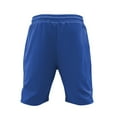 thumbnail image 5 of hopeusnice Men's Fall Lightweight Solid Color Lounge Sets Loose Running Suit Cotton Linen Retro 2Pcs Pants Casual Beach Elastic Waist Sweat Shorts Pockets Comfyfit Workout Exercise Blue M, 5 of 9