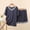 Dark Gray, variant on RKSTN Pajama Sets for Women 2 Piece Cotton Lace Panel Crew Neck Short Sleeves Pajamas Top with Shorts Loungewear Bride Pajamas