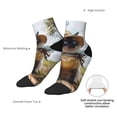 thumbnail image 6 of Fuzoiu Cat In Sun Hat Print Adult Socks, Crew Moisture-wicking Socks, Unisex Cushion Crew Socks,Casual Sports Ankle Socks, 6 of 7