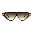 thumbnail image 2 of Womens Flat Top Shield Cat Eye Rectangle Squared Cat Eye Sunglasses Tortoise Gold Brown, 2 of 4
