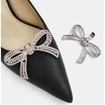 thumbnail image 5 of 1 Pair Silver Rhinestone Bow Shoe Clips,Detachable Clips with Diamond Bow,Bowknot Shoe Buckle Clips Decoration,Wedding Shoe Accessories for Women,Elegant Bow Clips for All Kinds of Shoes, 5 of 8