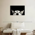 thumbnail image 2 of Elephant Stock Peeking Siberian Husky Wall Art - Horizontal Canvas Wall Art - Living Room Wall Decor - Animal Canvas - Black And White Decor - 30" x 20", 2 of 8