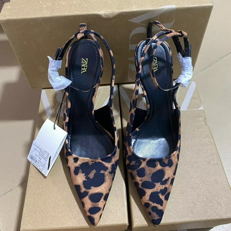 

HHH High Quality 2024 Spring and Summer New Yang Shulin Pointed Flat Pumps Women s Retro Mules Shoes Genuine Leather Sole Leopard Print