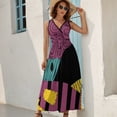 thumbnail image 5 of Something In The Wind Graphic Womens Night Club Maxi Dress V Neck Sleeveless Bohemia Long Dresses, 5 of 9