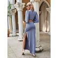 thumbnail image 2 of Cutout Slit Round Neck Half Sleeve Dress, 2 of 5