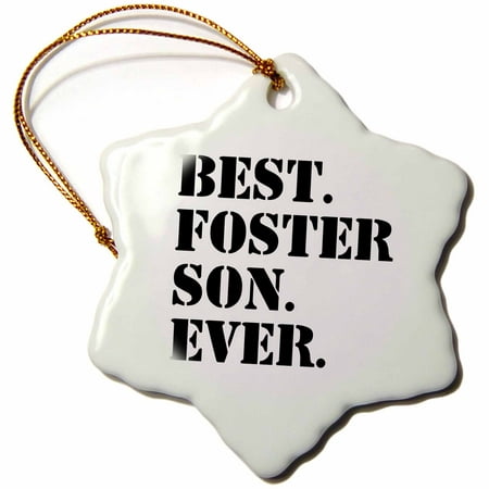 3dRose Best Foster Son Ever - Gifts for foster children - foster child - Family and relatives gifts, Snowflake Ornament, Porcelain,