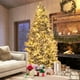 thumbnail image 2 of Costway Árbol de Navidad flocado preiluminado de 210 cm con bisagras, 300 luces LED y 1687 puntas de ramas, 2 of 6