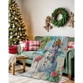 thumbnail image 2 of Christmas Snowman Flannel Blanket for Bed,Travel and Camping, with Sunglasses Flamingo Palm Tree Beach Super Soft Cozy Blanket for All Seasons 40"x50", 2 of 6