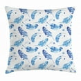 thumbnail image 1 of Feather Throw Pillow Cushion Cover, Watercolor Quill Design with Splashes and Stains Brush Strokes Effect, Decorative Square Accent Pillow Case, 24 X 24 Inches, Pale Blue and White, by Ambesonne, 1 of 2