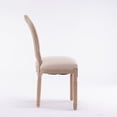 thumbnail image 3 of Farmhouse Upholstered Antique Painting Linen Barstools, Retro Dining Chairs with Solid Wood Frame and Legs, Armless Kitchen Chairs with Oval Back, Parson Chairs(Cream,Set of 8), 3 of 11