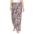 thumbnail image 2 of Lsque music Skull record Retro Print Women's Pajama Pants, Lounge Pant - Comfortable Home Wear,Elastic Waistband, Stylish Design-X-Large, 2 of 9