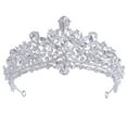 thumbnail image 5 of Bridal Rhinestone Crown Accessories for Wedding Photos Silver Color Lightweight and Durable, 5 of 8