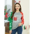thumbnail image 3 of Anbech Women's Christmas Graphic Tee, Long Sleeve Snowflake Merry Christmas Shirt, 3 of 7