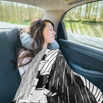 Gost Kids Travel Blanket Pillow Compact Foldable Airplane Throw Blanket with Trolley Sleeve for Travel Camping