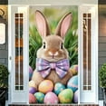 thumbnail image 6 of Nmdmisc Easter Bunny Door Banner,Easter Bunny Door Cover Wreath Egg Easter Door Banner Accessory Hanging Banner Sign Decoration for Happy Easter Party Favors (Banner,35.4"X70.8"), 6 of 6