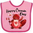 thumbnail image 3 of Inktastic Happy Canada Day Cute Red Beaver with Canadian Flag Boys or Girls Baby Bib, 3 of 4