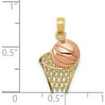 thumbnail image 5 of 14K Two-Tone Basketball Hoop With Ball Pendant (21 X 12) Made In Peru k2102, 5 of 6