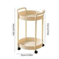 Mobile Storage Cart with Wheels | Small Side Table for Bedroom & Living Room | Plastic Rolling Shelf |  1-Pack | Assembly Required