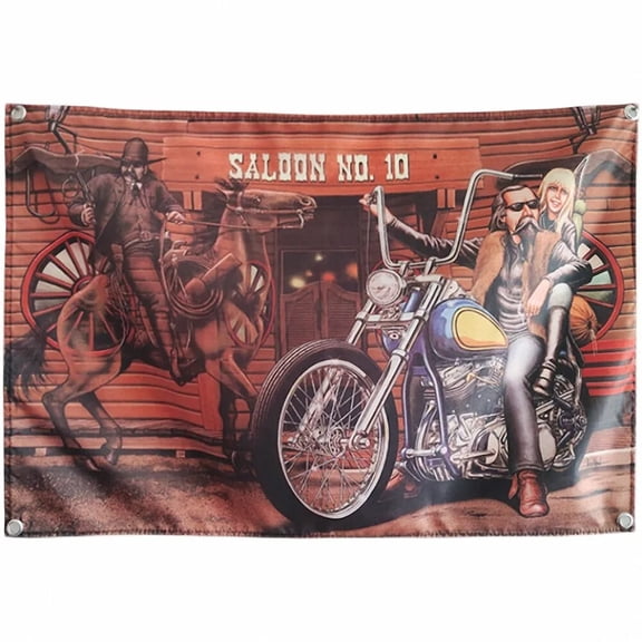 Easy Rider Vintage Motorcycle Rider Art Banner Wall Hanging Flag -  Motorcycle Repair Services Artwork Poster As A Gifts Cycling enthusiast For Garage Gas Station Wall Decor,38X57 inches