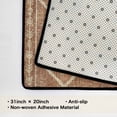 thumbnail image 2 of Throw Rug Washable Non Slip Low Pile Soft Bedside Rug 31x20 Inch Indoor Vintage Small Area Rugs Door Mat for Entrance Kitchen Bedroom, Brown, 2 of 10