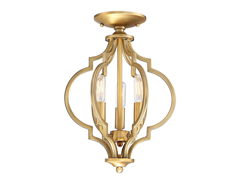 Trade Winds Lighting 3-Light Ceiling Light In Natural Brass