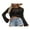 Black, variant on Women Mesh Crochet Crop Top See Through Cover Up for Bikini Hollow Out Fishnet Long Sleeve T-Shirt Top