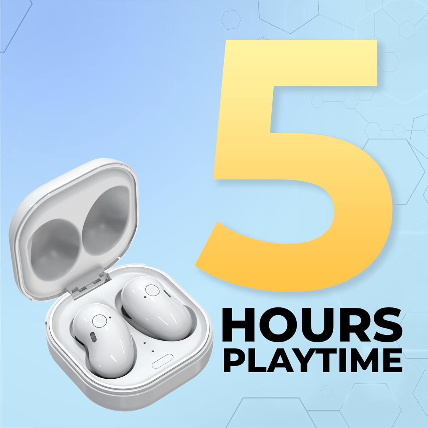 COBY Ultra-Slim True Wireless Earbuds, Ergonomic Bluetooth Earbuds with Microphone, White