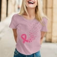 thumbnail image 2 of Cancer Shirts Women Fight Cancer Shirt Cancer Awareness Tshirt Sunflower Pink Ribbons T-Shirt Novelty Graphic Short Sleeve Tops (Light Purple, S), 2 of 4