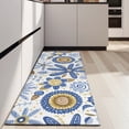 thumbnail image 4 of Blue and Yellow Pioneer Flower Kitchen Rug Mat,Kitchen Runner Rugs Non Skid Washable,Decorative Kitchen Floor Mats for Kitchen,Sink,Laundry,17"X47", 4 of 5
