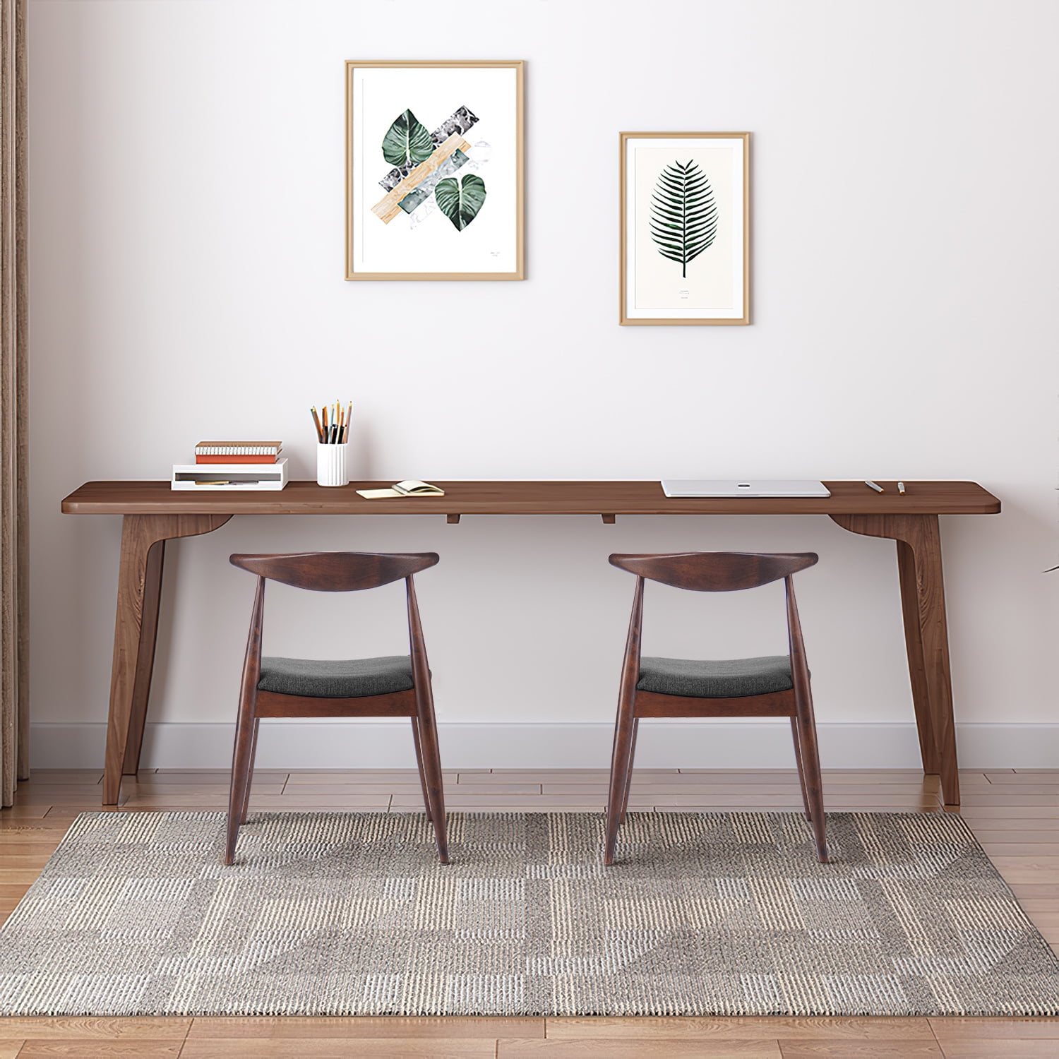 Kadyn Fabric Upholstered Dining Chairs, Mid-Century Modern Dinner Chairs for Dining Room Coffee House, Kitchen Chair Set of 2, Charcoal Kadyn Fabric Upholstered Dining Chairs, Mid-Century Modern Dinner Chairs for Dining Room Coffee House, Kitchen Chair Set of 2, Charcoal