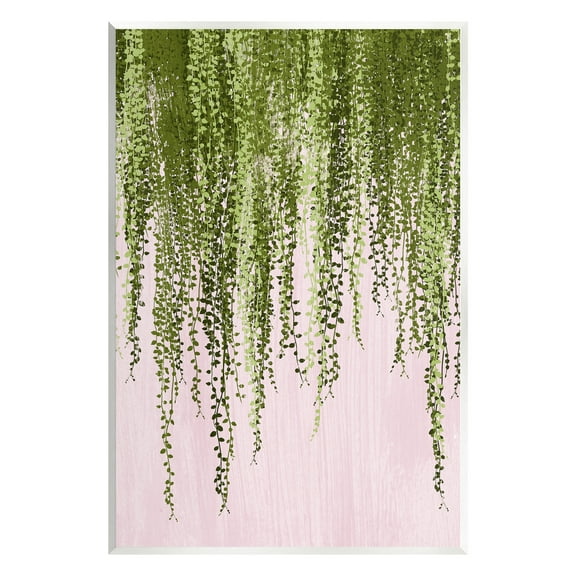 Stupell Industries Hanging Ivy on Pink Botanical & Floral Painting Unframed Art Print Wall Art, 10 x 15