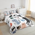 thumbnail image 4 of Cat Comforter Set King Size, Cartoon Cat Bedding Set For Grils Teens Bedroom Decor, Cute Animal Printed Quilt Lovers Cat Lovely Decor Down Comforter Cat Decor For Home, 4 of 5