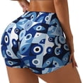 thumbnail image 2 of Fotbe Evil Eye Seamless Shorts, Womens Workout Shorts High Waist Stretch Booty Short for Gym/Yoga/Running/Biking-Medium, 2 of 9