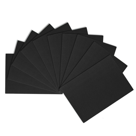 Unique Bargains 10pcs Corrugated Cardboard Paper Sheets,Black,11.69-inch x 8.29-inch,for Craft and DIY Projects
